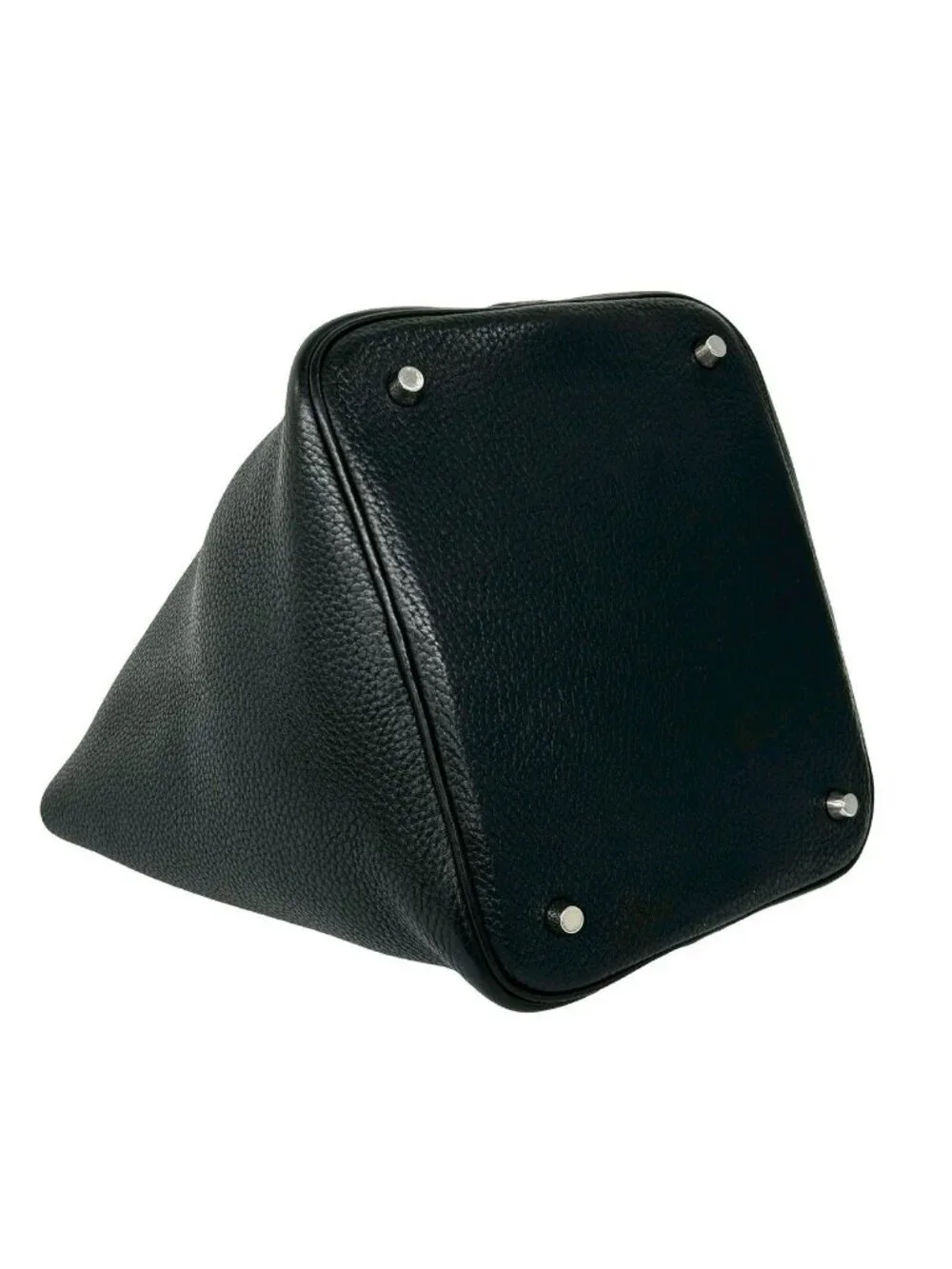 Hermes Picotin Lock MM Taurillon Clemence Leather Tote Black